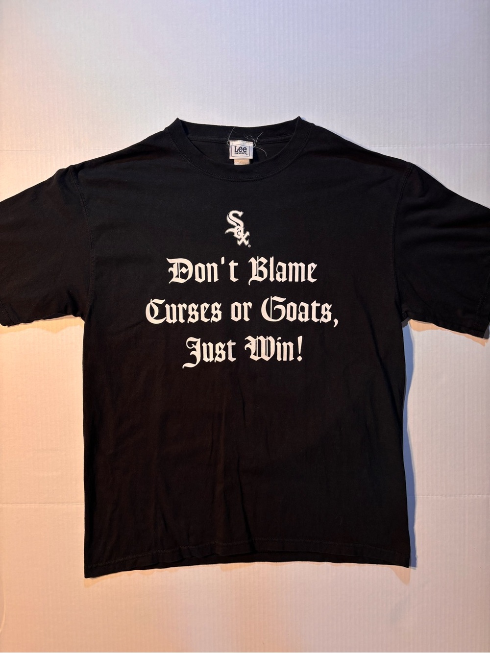 Vtg Lee Sport MLB Chicago White Sox World Series Double Sided Logo T-shirt Sz XL
